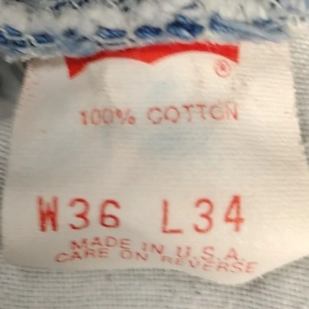 VTG Levis Jeans Mens‎ 36x34 Blue Denim 517 Bootcut Orange Tab USA 90s Talon Zip